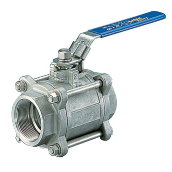 Typ X3777S - zawór odcinający kulowy z napędem ręcznym, przyłącza do wspawania gniazdowego, korpus trzyczęściowy, Pnom 4,0 MPa, tmax=200 st.C. 2''