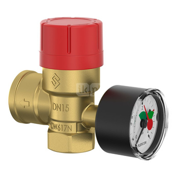 Zawór przelewowy kątowy (90') FLAMCO MEIBES Prescomano mosiądz PN 16, 2.5 bar GW 1/2'' x 3/4''