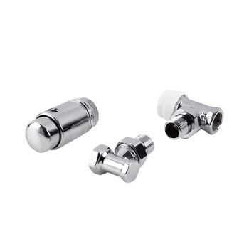 PHA-025 Komplet termostatyczny kątowy do podłączenia grzejnika (chrom)