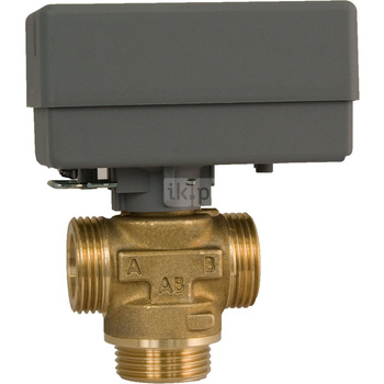 Zawór trójdrożny AFRISO AZV 643 mosiądz, średnica DN 20 gwinty zewnętrzne silnik elektryczny