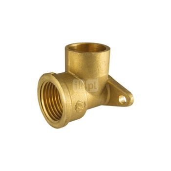 Kolano z dwoma łapami 90' UNIPAK, mosiądz, 18 mm x 1/2'' (lut wewnętrzny x GW)