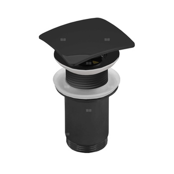 Zestaw odpływowy do umywalki PERFEXIM SPMWK03K czarny mat 2 3/4'', przycisk kwadratowy wypukły