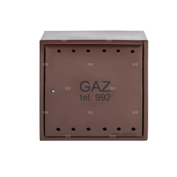 Punkt redukcyjno-pomiarowy na 2 gazomierze G4, w skrzynce z laminatu 600x600x250 - brązowy