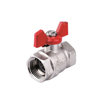 Zawór kulowy PERFEXIM PHA-002 mosiądz niklowany, PN30 3/4'' GW, uchwyt: motylek (niebieski)