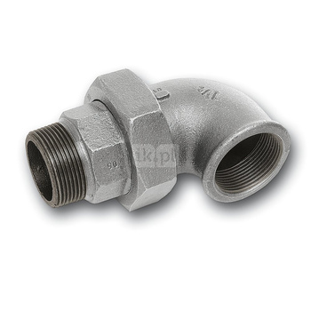 Śrubunek 45' SANHA 97# trzyczęściowy, żeliwo (ocynk galwaniczny/elektrolityczny) (ocynk), 3/4'' (GW x GZ)