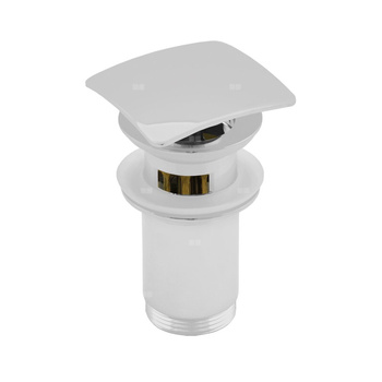 Zestaw odpływowy do umywalki PERFEXIM SPPMWK01K biały 2 3/4'', przycisk kwadratowy wypukły