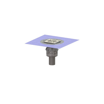 Wpust PRACTICUS DN70, odpł.pion., z nasadką Variofix i kratką/ramą nierdz. 138x138