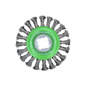 Szczotka tarczowa z drutu 115 pleciona, stal nierdzewna z systemem X-LOCK 115 mm, 0,5 mm, X-LOCK