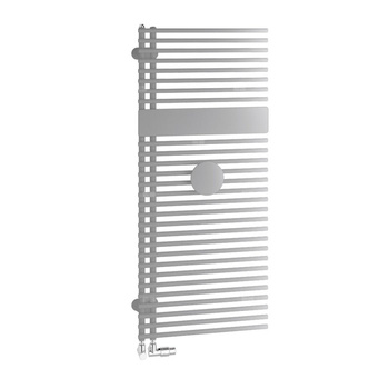 Grzejnik Kermi®Credo®Half®round 1400x450x46, srebro bł./drewno,prawa strona