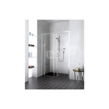 Kermi drzwi przesuwne Liga D2L 1200x 2000 BV: 1160-1210 srebro wysoki połysk, szkło ESG przezroczyste z Clean