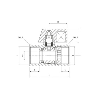 Zawór kulowy PERFEXIM 3021 mosiądz chromowany, PN16 1/2'' GW, uchwyt: krótka dźwignia