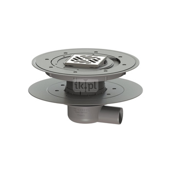 Wpust Classic DN50, odpł.boczny, z nasadką Variofix i kratką 95x95, podwójne uszczelnienie