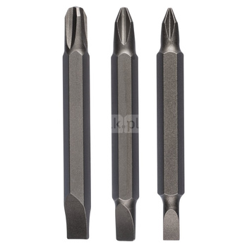 3-częściowy zestaw podwójnych końcówek wkręcających do śrub z rowkiem krzyżowym Phillips i do śrub rowkiem podłużnym (PH, S) S0,