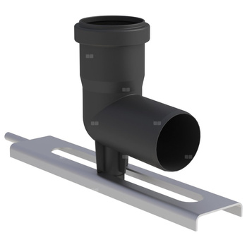 Kolano 87st. fi100mm z podporą i szyną mocującą