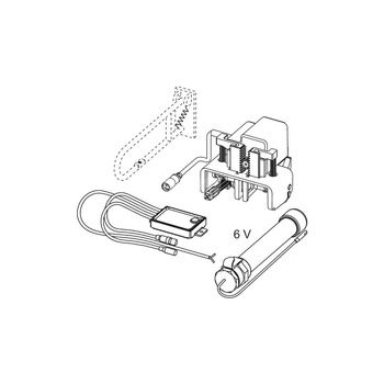 Mechanizm spłukujący elektroniczny do WC TECE planus, zasilanie bateryjne 6 V, przycisk elektryczny montowany na poręczy - wersja przewodowa