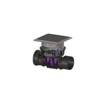 Zawór zwrotny (zasuwa burzowa) Staufix DN 200 z pokrywą czarną z dwoma klapami z tworzywa