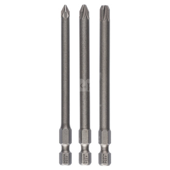 3-częściowy zestaw końcówek wkręcających Extra Hart PZ1, PZ2, PZ3, 89 mm