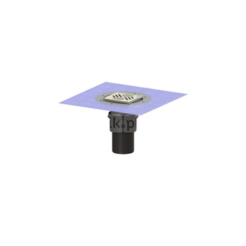 Wpust KESSEL Ecoguss z 1 przyłączem DN 100, odpływ pionowy (zdejmowany), kratka 138x138mm stal nierdzewna