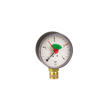 Manometr z rurką Bourdona AFRISO HZ grzewczy 0/4 bar G3/8B aksjalne fi 63 mm, kl. 2.5%