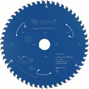 Ostrze do piły tarczowej bezprzewodowej Expert for Aluminium 160 x 1,8 / 1,3 x 20 T54