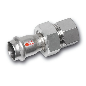 Śrubunek SANHA NiroTherm Industry z uszczelką trzyczęściowy, stal nierdzewna, 42 mm x 1 1/2'' (zw x GW)