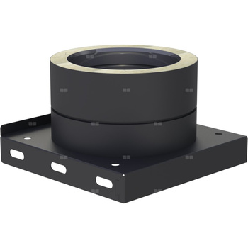 Płyta fundamentowa fi 80mm z odpływem skroplinw dół (nypel 1/2") lakierowana na czarno w dół (nypel 1/2") lakierowana na czarno