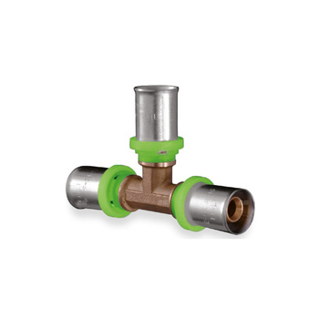 Trójnik QIK Zaprasowywany II mosiądz 50 mm (złącze zaprasowywane)