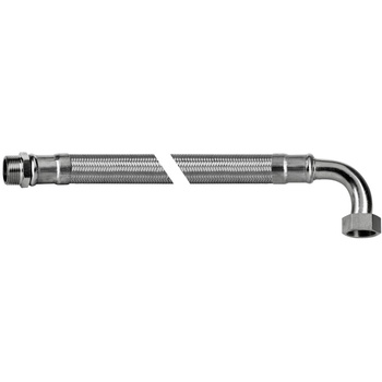 Wąż elastyczny przyłączeniowy QIK stal nierdzewna, 3/4'' x 3/4'', dł. 300 mm, GZ x GW (przyłącze kątowe) z oplotem