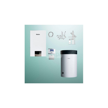 Pakiet - Kocioł gazowy jednofunkcyjny VAILLANT ecoTEC exclusive VC 25CS/1-7 kondensacyjny wiszący 2.8 - 26.4 kW + RegulatorsensoCOMFORT 720 + Zestaw powietrzno-spalinowy szachtowy + Zasobnik c.w.uVIH R 120/6 M