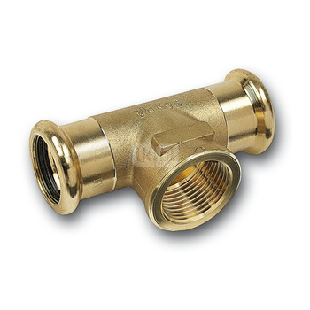 Trójnik SANHA PURAPRESS brąz 22 mm x 1/2'' x 22 mm (zw x GW x zw)