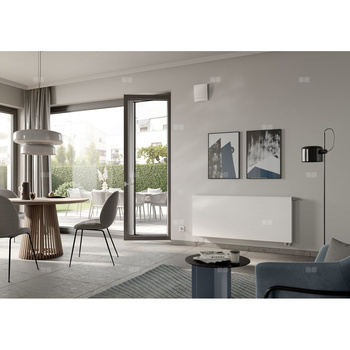 Kermi®x-flair, Line-Vplus typ 33 905x605 RAL9016, 10 bar, z osłoną, prawy