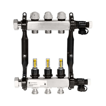 Rozdzielacz do ogrzewania podłogowego AFRISO ProCalida VA 1C 3-obieg. stal nierdzewna GZ 1'' x euroconus 3/4''