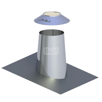 Przejście dachowe 5-15 st. z płaszczem ołowianym i kołnierzem fi80mm