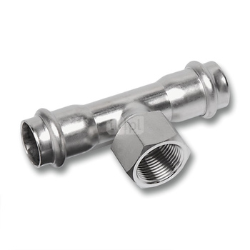 Trójnik SANHA NiroSan Press stal nierdzewna 54 mm x 1/2'' x 54 mm (zw x GW x zw)