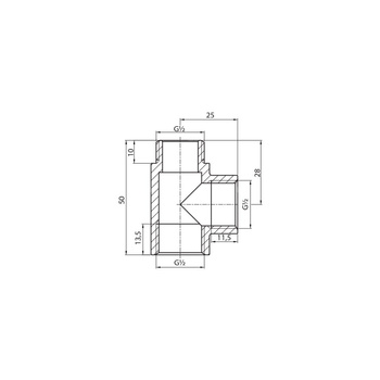 Trójnik PERFEXIM 453 mosiądz (chrom) 1/2'' (GZ x GW x GW), PN16 bar