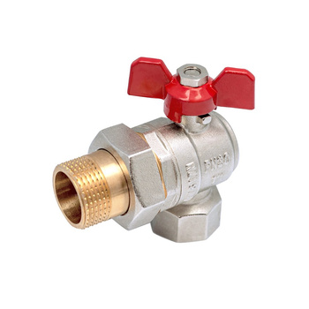 Zawór kulowy PERFEXIM PHA-010 mosiądz niklowany, PN30 3/4'' GZ x GW kątowy, uchwyt: motylek