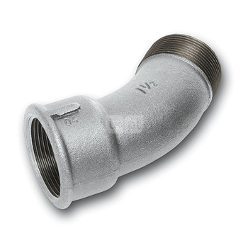 Łuk 45' SANHA 40#, żeliwo (cynk/nikiel) (ocynk), 1'' (GW x GZ)