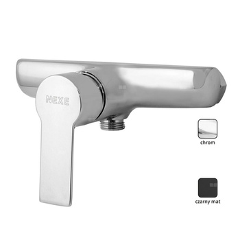 84404 Bateria WEGA prysznicowa naścienna czarny mat bez akces. głowica 35