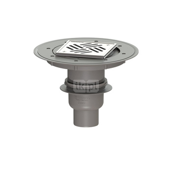 Wpust Classic DN70, odpł. pion. z nasadką Variofix i kratką/ramą nierdz. 138 x138