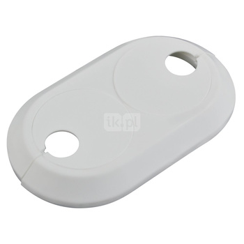 Rozeta podwójna FERRO do rury 15 mm, mosiądz, kolor: biały