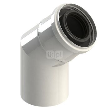 Kolano Concept By JEREMIAS 30' (pp) ZZ x ZW 80 x 125 mm powietrzno-spalinowe, kolor biały