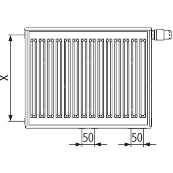 Grzejnik płytowy typ 33 KERMI X2 Profil-Vplus, lewy, z osłonami wym. 900 x 700 mm, kolor biały, moc 2116 W