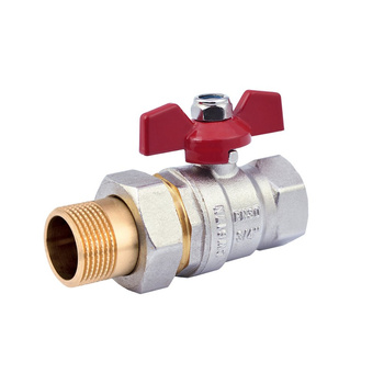 Zawór kulowy PERFEXIM PHA-007 mosiądz niklowany, PN30 1'' GZ x GW, uchwyt: motylek