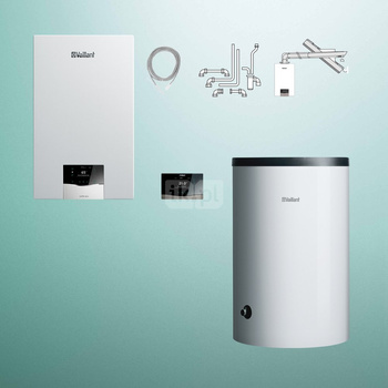 Pakiet - Kocioł gazowy jednofunkcyjny VAILLANT ecoTEC plus VC 25CS/1-5 kondensacyjny wiszący 2.8 - 26.4 kW+ Zestaw powietrzno-spalinowy + RegulatorsensoCOMFORT 720f + Zasobnik c.w.uVIH R 200/6 B