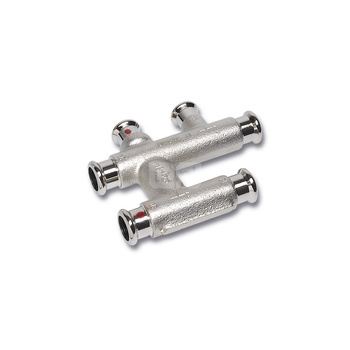 Trójnik SANHA Therm, krzyżowy Stal (22 mm x 15 mm x 22 mm), (ZW x ZW x ZW)