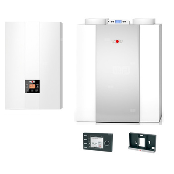 Pakiet - Kocioł gazowy dwufunkcyjny WOLF FGB-K-24 kondensacyjny wiszący 5.3 - 20.7 kW + RegulatorBM-2 + RekuperatorCWL 300P