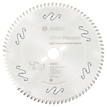 Tarcza pilarska Top Precision Best for Laminated Panel Abrasive TOPPREC LAM ABR/T 250X30X3.2/2.2 80Z TCG