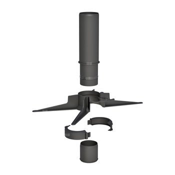 Rura końcowa z zawiesiem Concept By JEREMIAS (pp-flex) ZZ x ZW 60 x 60 mm, kolor czarny