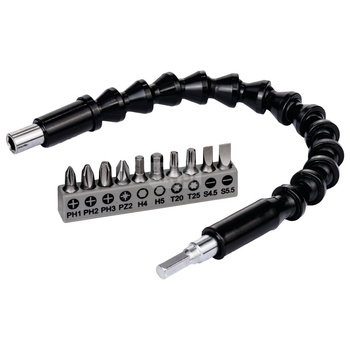 Plastikowa, elastyczna przedłużka SDB, 11 szt. Plastikowa, elastyczna przedłużka, 300 mm, zestaw końcówek wkręcających PH1, PH2,