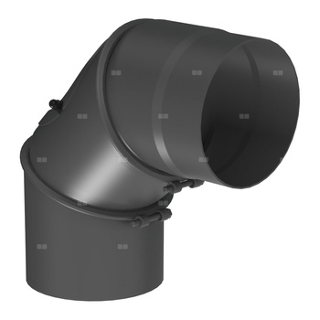 Kolano nastawne 0-90st. trzysegmentowe fi160mm z wyczystką, kolor czarny